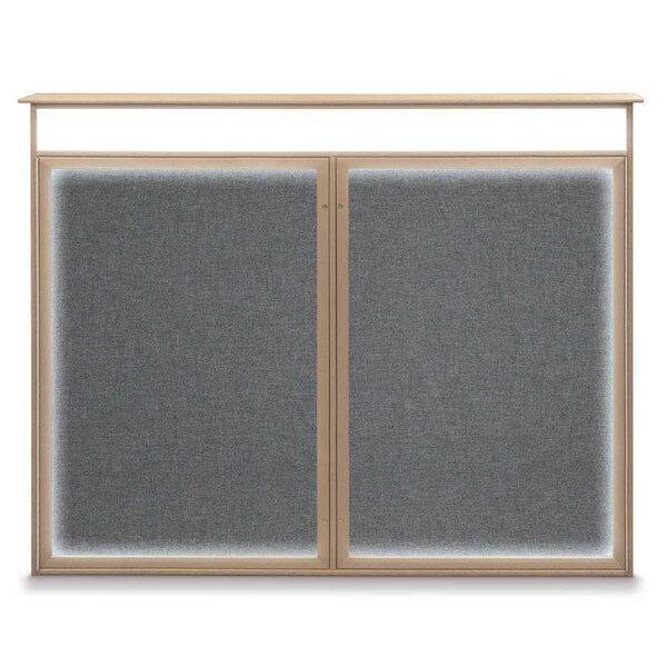 United Visual Products Single Door Enclosed Indoor Letterboard UV1124SD3036-BLACK-BARBLU - main